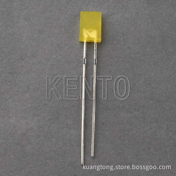 2X5mm Square Yellow Diffused Lens Led Lamp